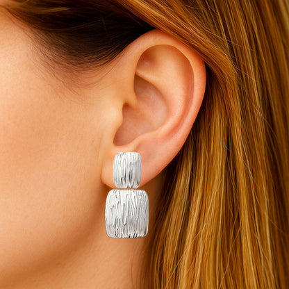 Boucles d'Oreilles Aurora - Acier inoxydable - Couleur argent