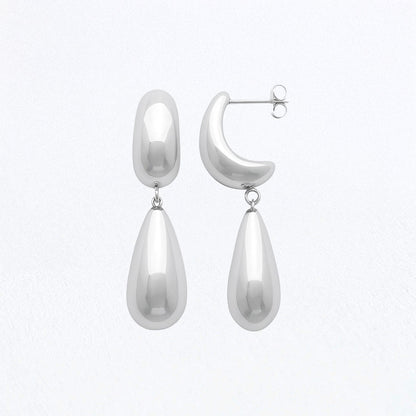 Boucles d'Oreilles Isabeau - Acier inoxydable - Couleur argent