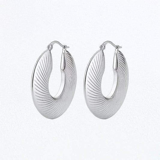 Boucles d'Oreilles Maeva - Créoles acier inoxydable - Couleur argent