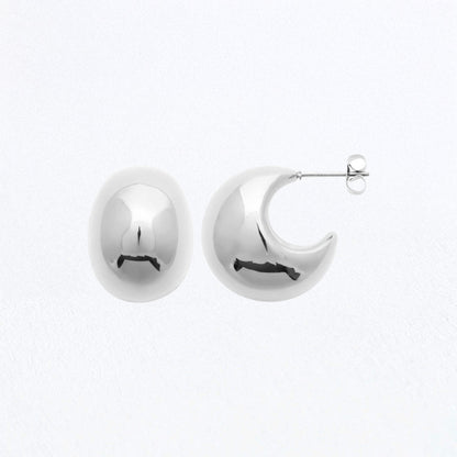 Boucles d'Oreilles Marta - Créoles acier inoxydable - Couleur argent