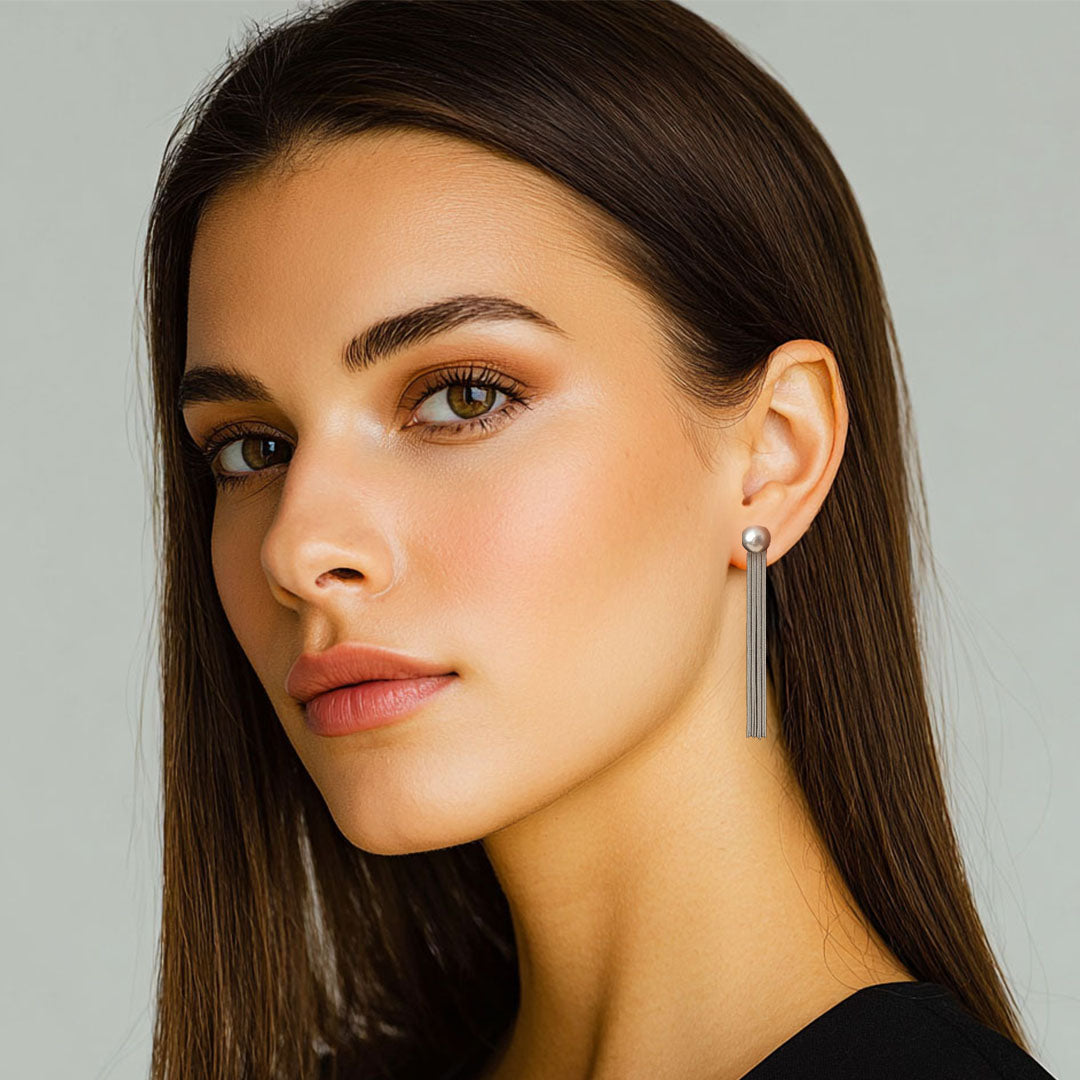 Boucles d'Oreilles Olivia - Acier inoxydable - Couleur argent
