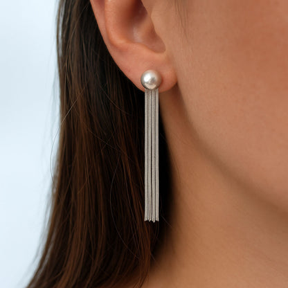 Boucles d'Oreilles Olivia - Acier inoxydable - Couleur argent