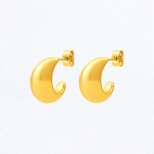 Boucles d'Oreilles Armelle - Créoles acier inoxydable - Couleur or
