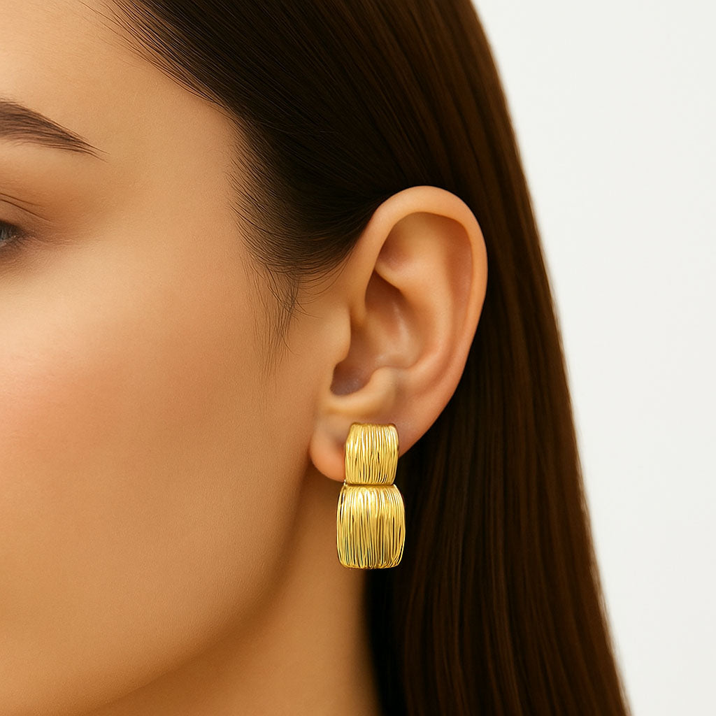 Boucles d'Oreilles Aurora - Acier inoxydable - Couleur or
