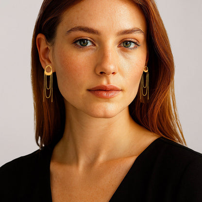 Boucles d'Oreilles Enora - Acier inoxydable - Couleur or
