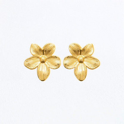 Boucles d'Oreilles Flora - Acier inoxydable - Couleur or