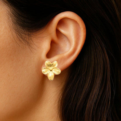 Boucles d'Oreilles Flora - Acier inoxydable - Couleur or