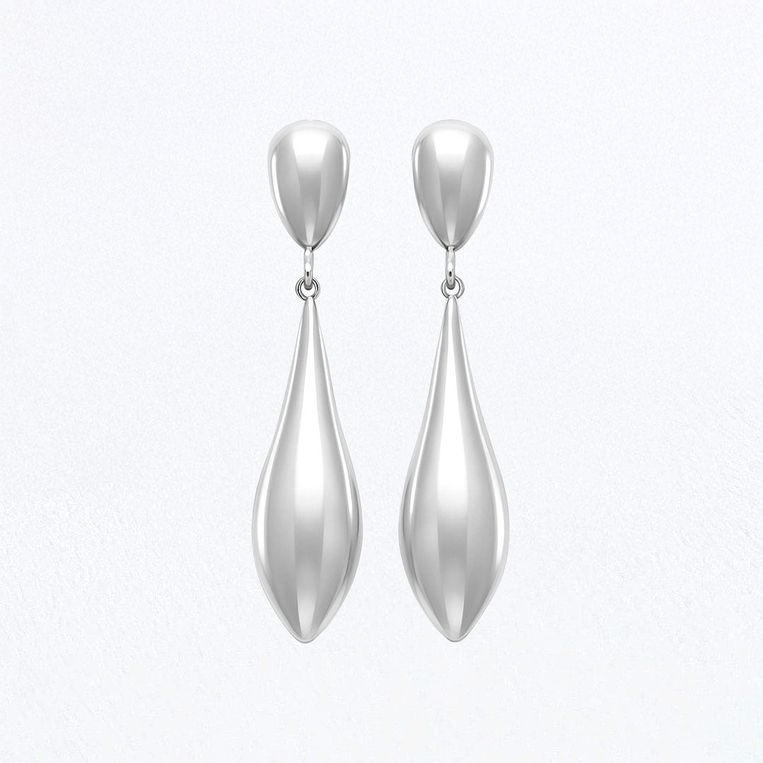 Boucles d'Oreilles Galia - Créoles acier inoxydable - Couleur argent