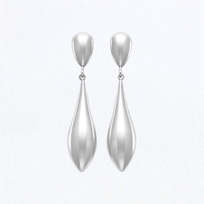 Boucles d'Oreilles Galia - Créoles acier inoxydable - Couleur argent