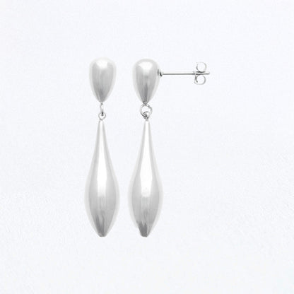 Boucles d'Oreilles Galia - Créoles acier inoxydable - Couleur argent
