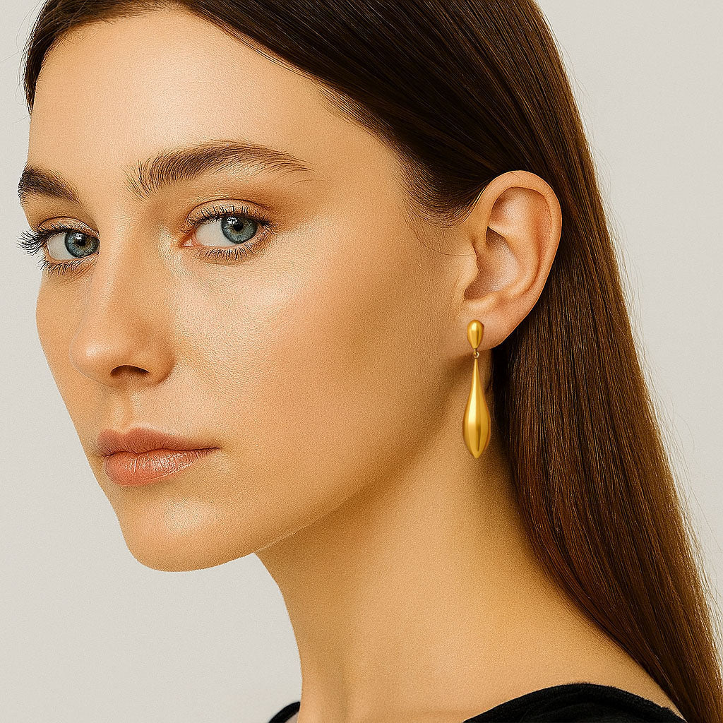 Boucles d'Oreilles Galia - Acier inoxydable - Couleur or