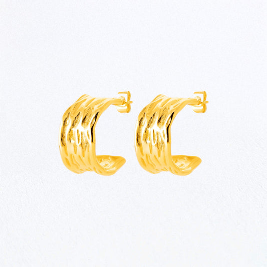 Boucles d'Oreilles Georgia - Créoles acier inoxydable - Couleur or