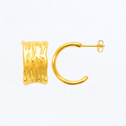 Boucles d'Oreilles Georgia - Créoles acier inoxydable - Couleur or