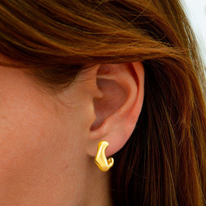 Boucles d'Oreilles Kate - Créoles acier inoxydable - Couleur or