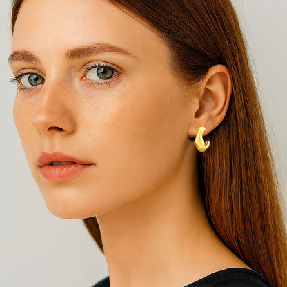 Boucles d'Oreilles Kate - Créoles acier inoxydable - Couleur or