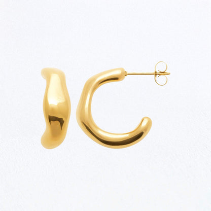 Boucles d'Oreilles Kate - Créoles acier inoxydable - Couleur or