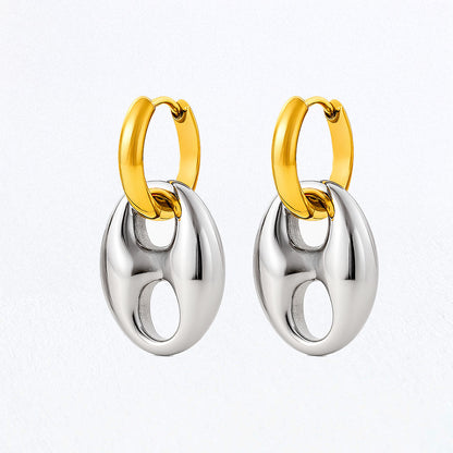 Boucles d'Oreilles Lina - Créoles acier inoxydable - Couleur or et argent
