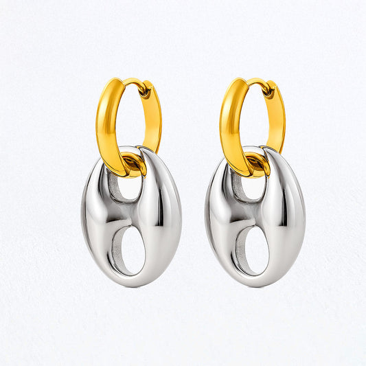 Boucles d'Oreilles Lina - Créoles acier inoxydable - Couleur or et argent