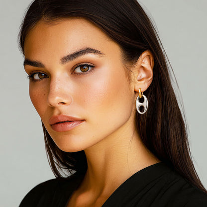 Boucles d'Oreilles Lina - Créoles acier inoxydable - Couleur or et argent