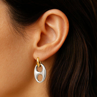 Boucles d'Oreilles Lina - Créoles acier inoxydable - Couleur or et argent