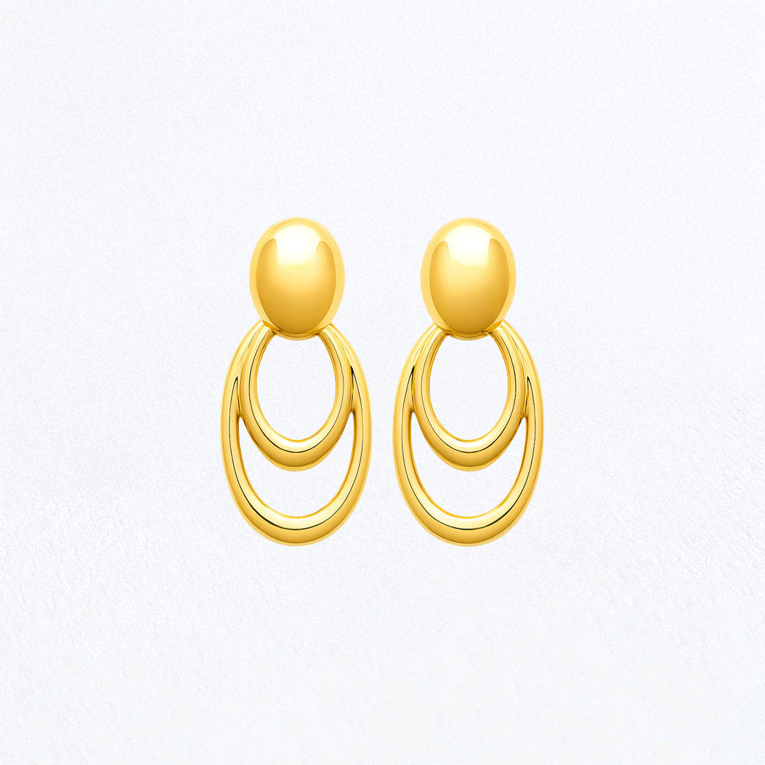 Boucles d'Oreilles Lise - Acier inoxydable - Couleur or