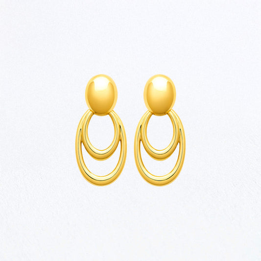 Boucles d'Oreilles Lise - Acier inoxydable - Couleur or