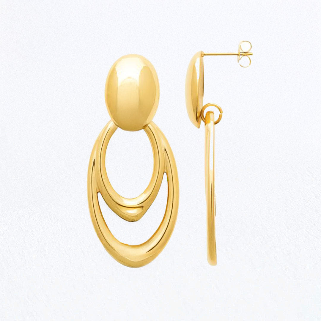 Boucles d'Oreilles Lise - Acier inoxydable - Couleur or