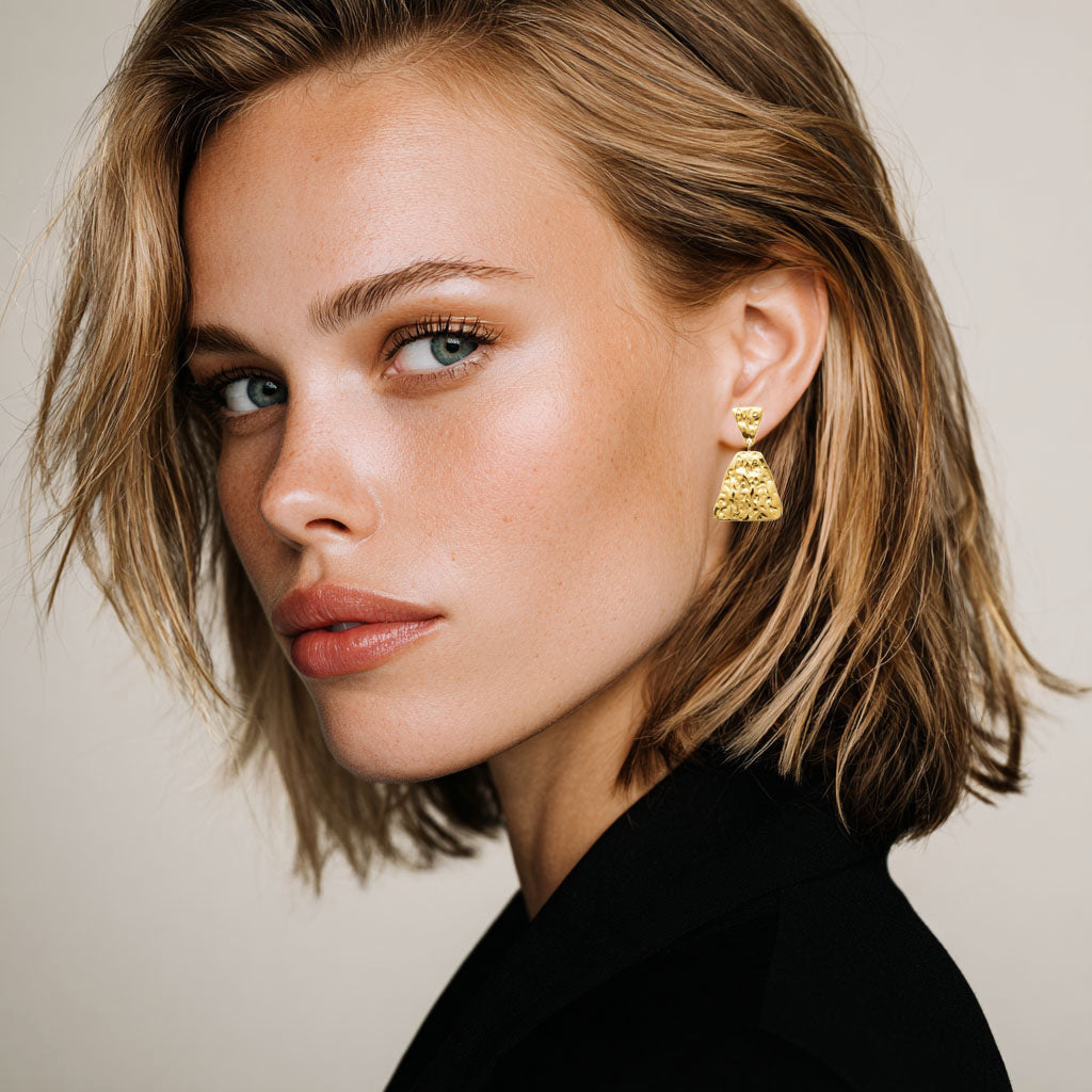 Boucles d'Oreilles Lola - Acier inoxydable - Couleur or