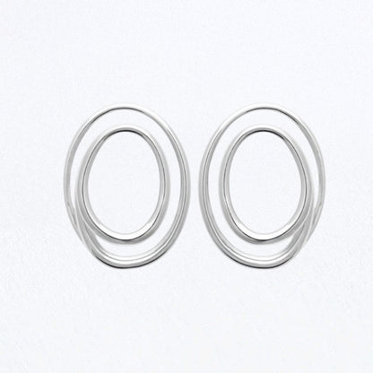 Boucles d'Oreilles Loop - Acier inoxydable - Couleur argent