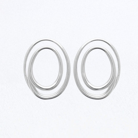 Boucles d'Oreilles Loop - Acier inoxydable - Couleur argent