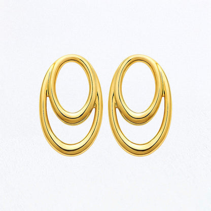 Boucles d'Oreilles Loop - Acier inoxydable - Couleur or