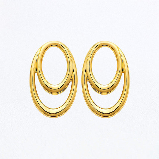 Boucles d'Oreilles Loop - Acier inoxydable - Couleur or