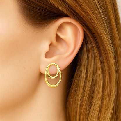 Boucles d'Oreilles Loop - Acier inoxydable - Couleur or