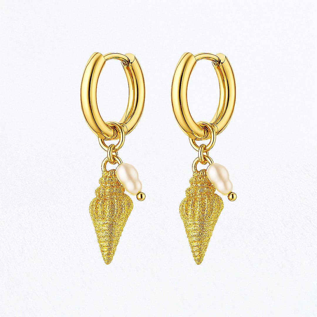 Boucles d'Oreilles Louane - Créoles acier inoxydable - Couleur or