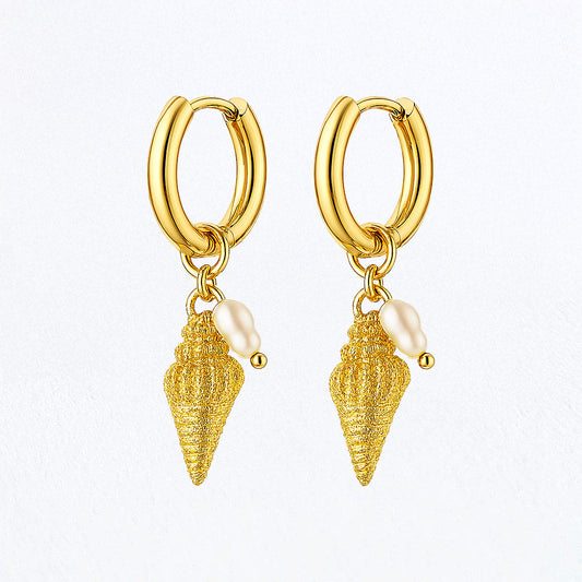 Boucles d'Oreilles Louane - Créoles acier inoxydable - Couleur or
