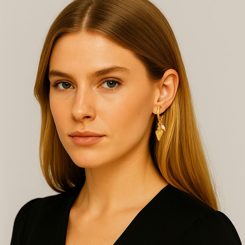 Boucles d'Oreilles Louane - Créoles acier inoxydable - Couleur or