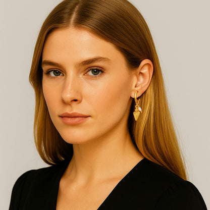 Boucles d'Oreilles Louane - Créoles acier inoxydable - Couleur or