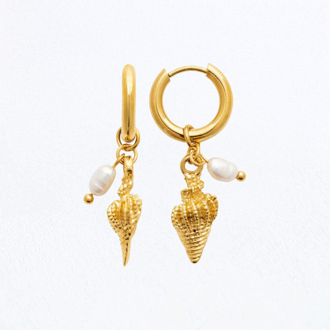Boucles d'Oreilles Louane - Créoles acier inoxydable - Couleur or