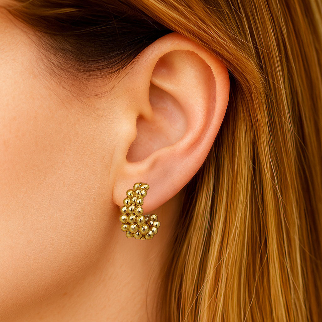 Boucles d'Oreilles Louna - Créoles acier inoxydable - Couleur or