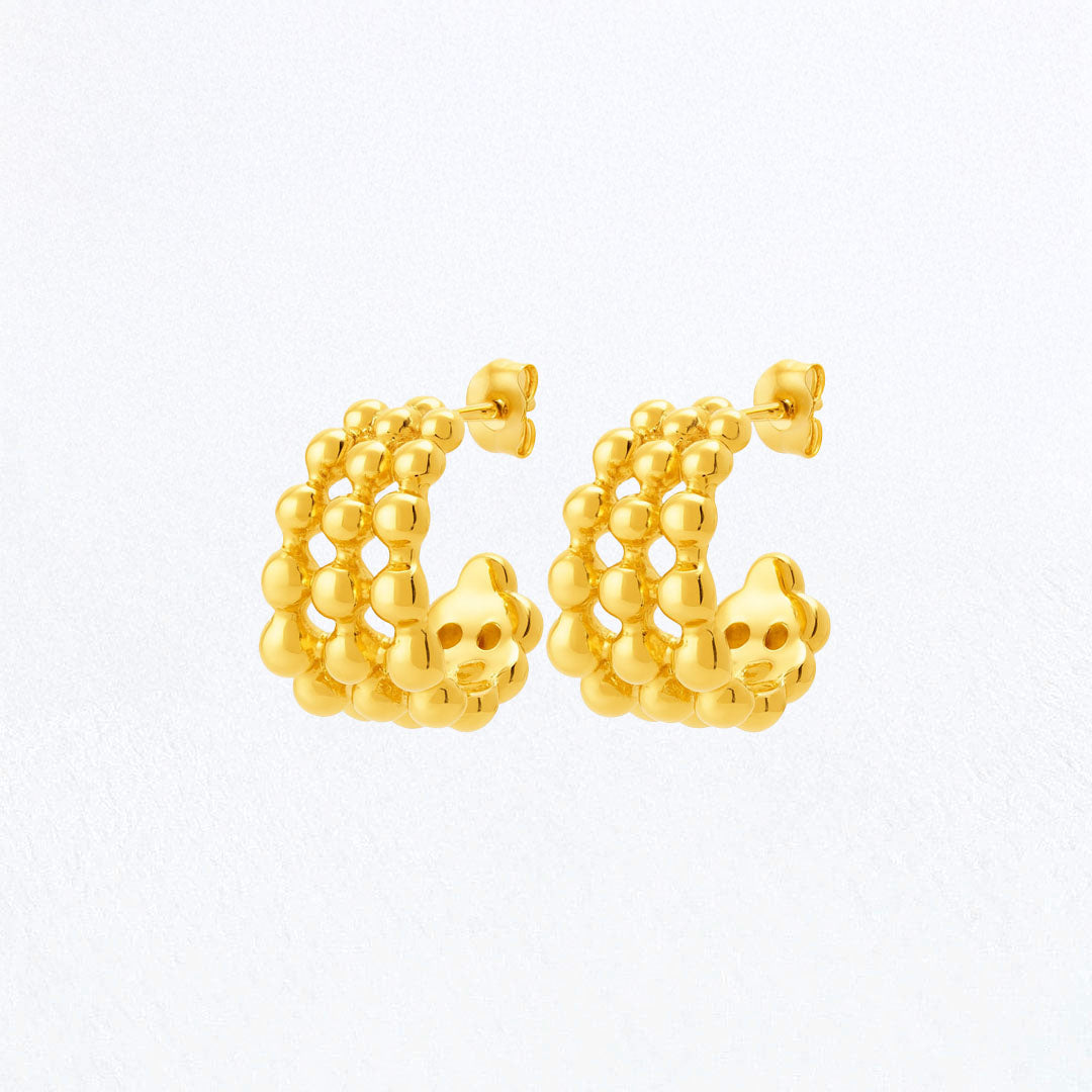 Boucles d'Oreilles Louna - Créoles acier inoxydable - Couleur or