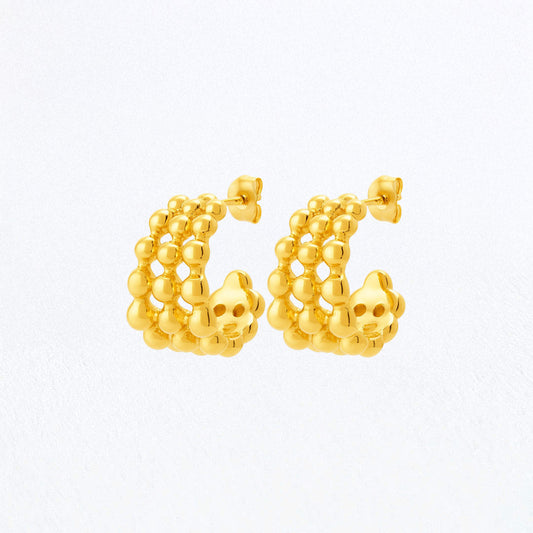 Boucles d'Oreilles Louna - Créoles acier inoxydable - Couleur or