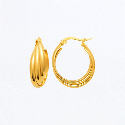 Boucles d'Oreilles Lucia - Créoles acier inoxydable - Couleur or