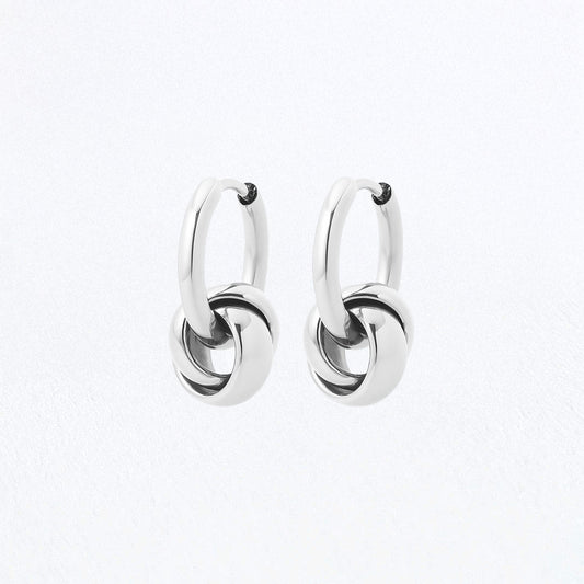 Boucles d'Oreilles Lucy - Créoles acier inoxydable - Couleur argent