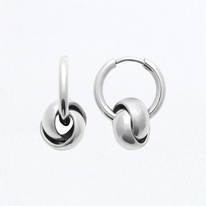 Boucles d'Oreilles Lucy - Créoles acier inoxydable - Couleur argent