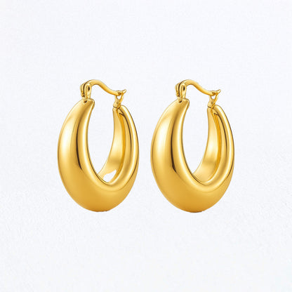 Boucles d'Oreilles Magdalena - Créoles acier inoxydable - Couleur or