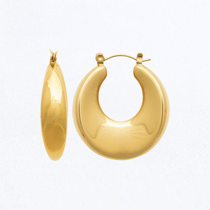 Boucles d'Oreilles Magdalena - Créoles acier inoxydable - Couleur or