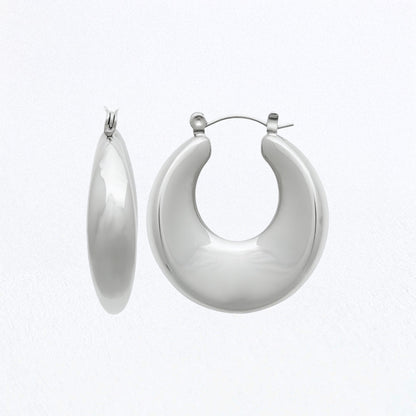 Boucles d'Oreilles Magdalena - Créoles acier inoxydable - Couleur argent