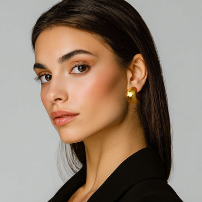 Boucles d'Oreilles Marta - Créoles acier inoxydable - Couleur or