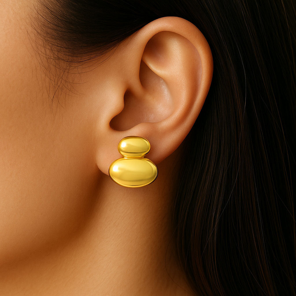 Boucles d'Oreilles Naya - Acier inoxydable - Couleur or