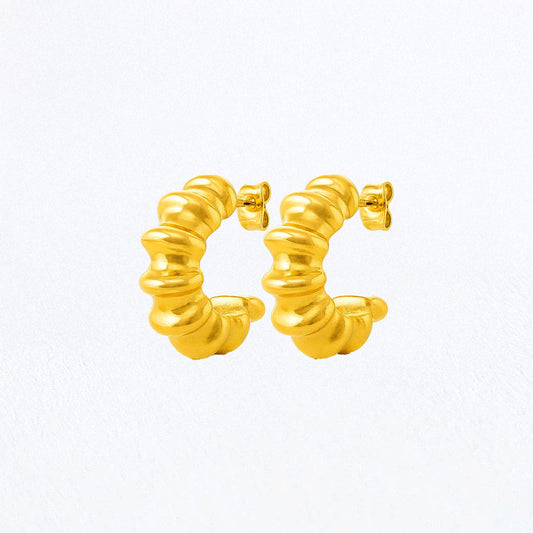 Boucles d'Oreilles Apolline - Créoles acier inoxydable - Couleur or